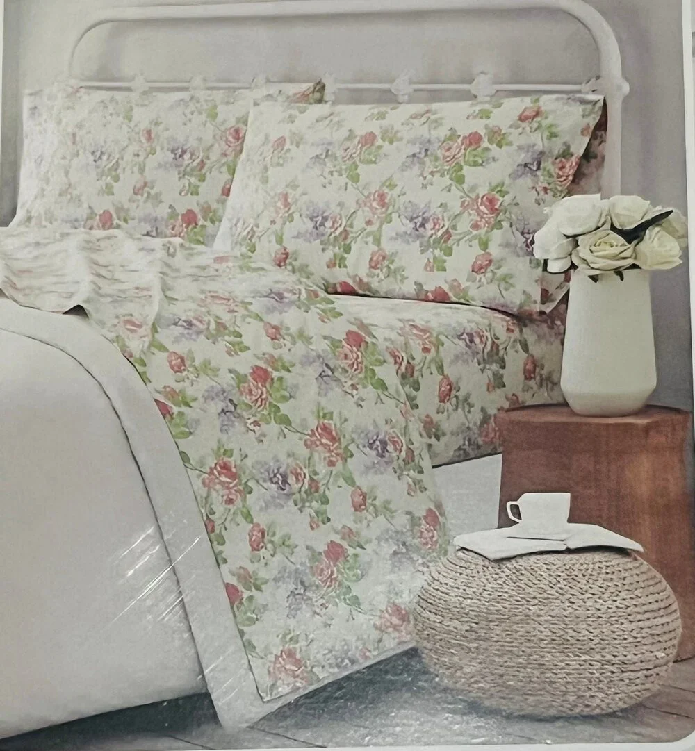NWT❤️Rachel Ashwell The Farmhouse Shabby Chic Cotton Queen Sheet Set